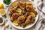 Baked Chicken Drumsticks with Lemon and Garlic recipe from Thrifty Thyme
