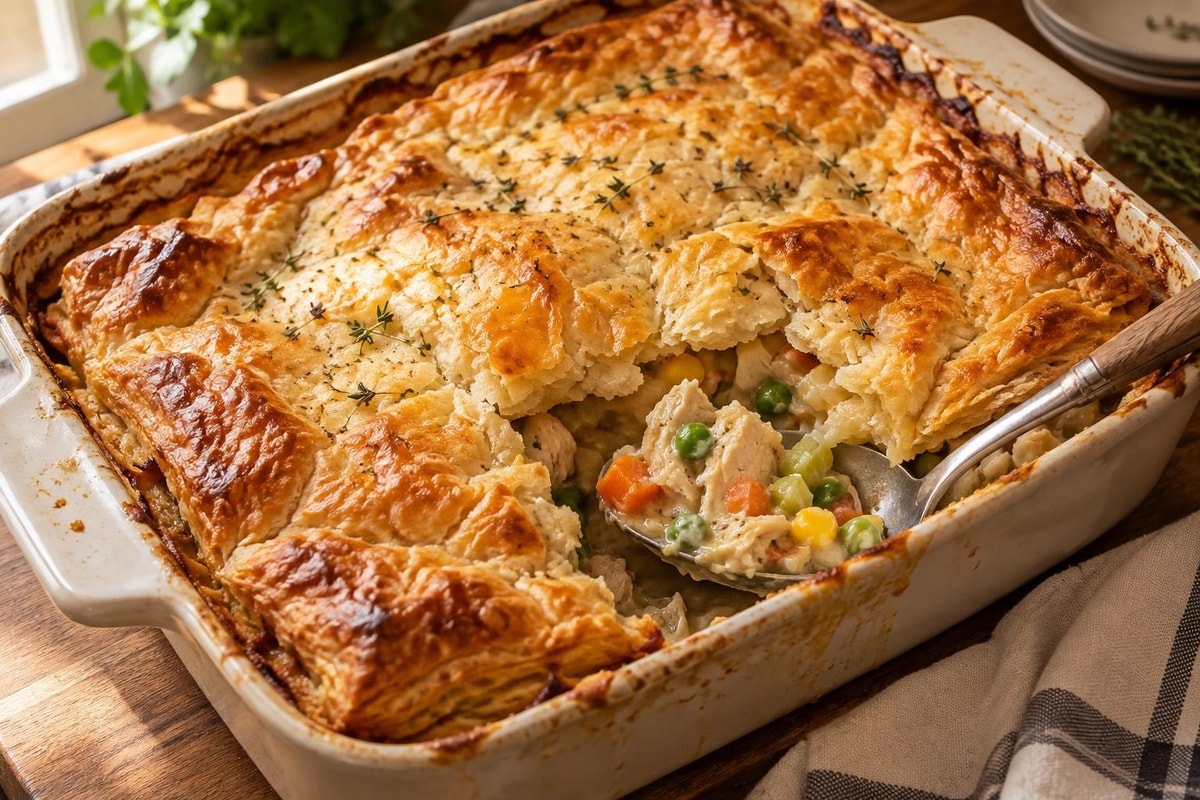 Chicken Pot Pie Casserole Chicken Pot Pie Casserole recipe from The Frosted Fork