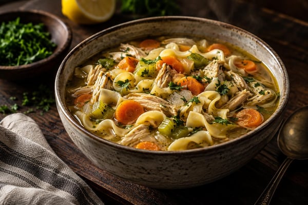 Slow Cooker Chicken Noodle Soup recipe from Ember Pot