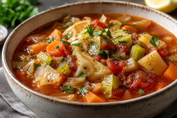 Cabbage Vegetable Soup recipe from The Verdant Spoon