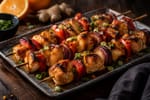 Orange Ginger Chicken Kebabs Tray recipe from Featherlite Fork