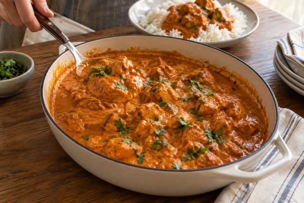 Crowd-Pleasing Kid-Safe Mild Butter Chicken Tray recipe from Little Fork Academy