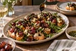 Market Charred Grape Burrata Crostini Dinner recipe from Copper Ladle Studio