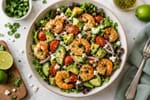 Shrimp Avocado Tomato Salad Meal recipe from Counter Carb Kitchen