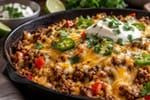 Double Cheese Taco Skillet Keto Tray recipe from Ketolite Table