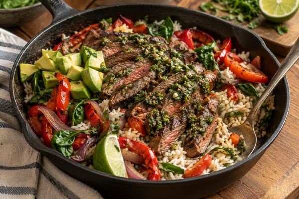 Roasted Chimichurri Steak Rice Bowl Roasted Chimichurri Steak Rice Bowl recipe from Crossroads Kitchen