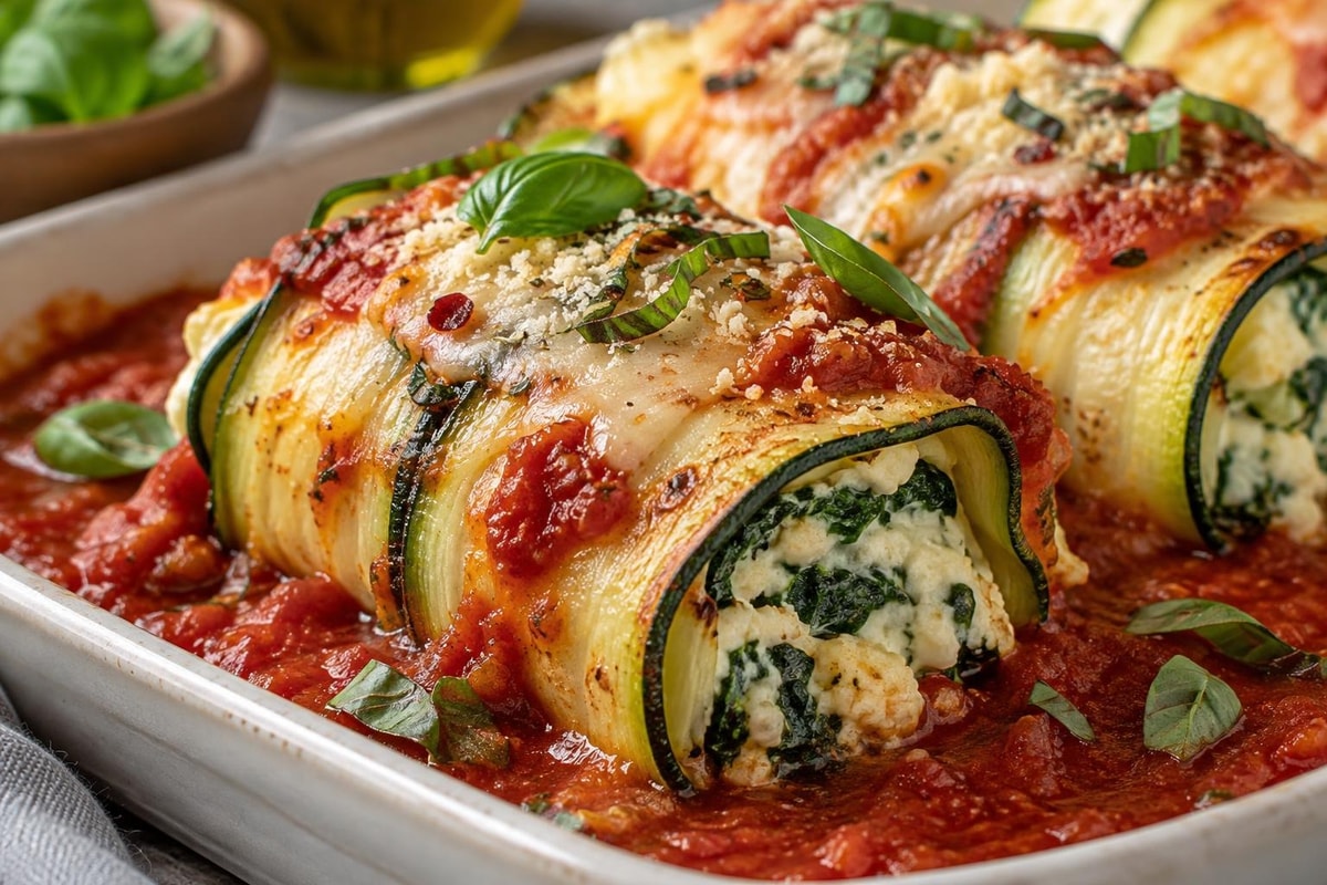 Zucchini Zucchini Lasagna Roll-Ups recipe from Carb Smart Table