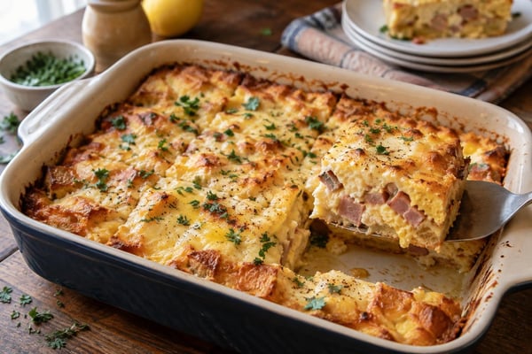 Eggs Benedict Casserole recipe from The Frosted Fork