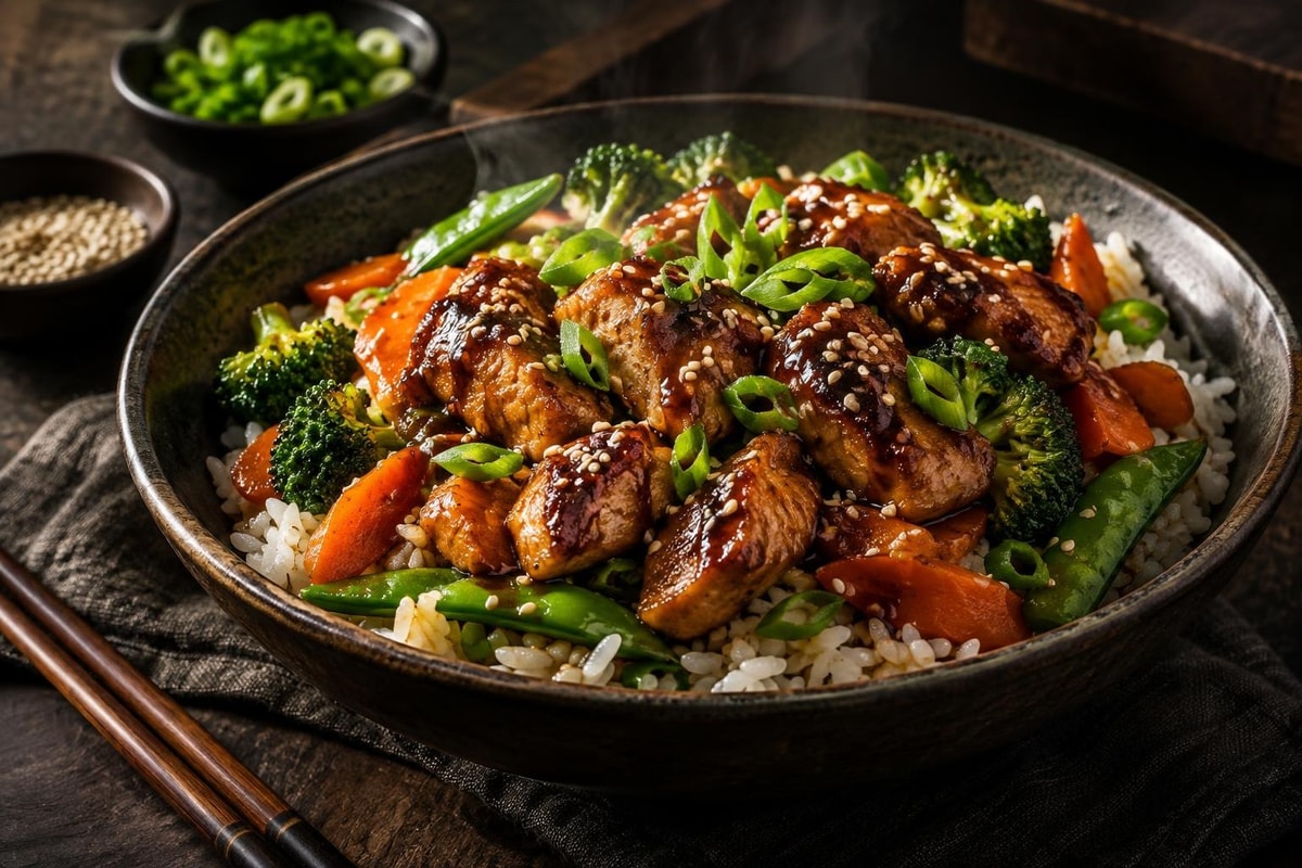 Chicken Teriyaki Rice Bowls Tray Chicken Teriyaki Rice Bowls Tray recipe from Safe Harbor Table