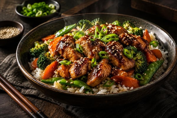 Chicken Teriyaki Rice Bowls Tray recipe from Safe Harbor Table
