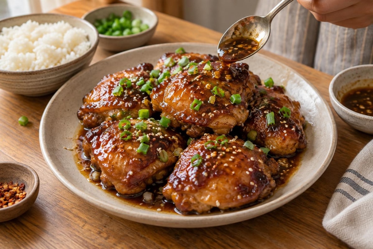 Sticky Chicken Thighs Sticky Chicken Thighs recipe from The Snap Skillet