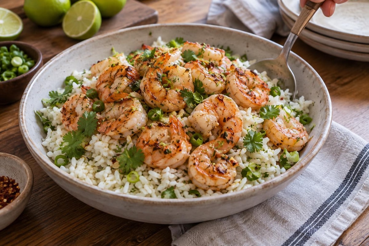 Garlic Shrimp Cilantro Lime Rice Garlic Shrimp Cilantro Lime Rice recipe from Sage & Millet Kitchen
