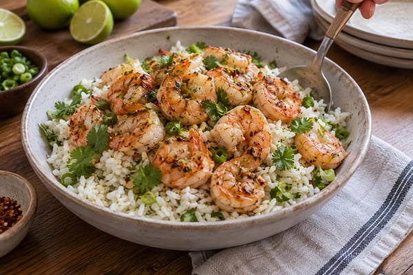 Garlic Shrimp Cilantro Lime Rice Garlic Shrimp Cilantro Lime Rice recipe from Sage & Millet Kitchen