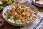 Garlic Shrimp Cilantro Lime Rice recipe from Sage & Millet Kitchen