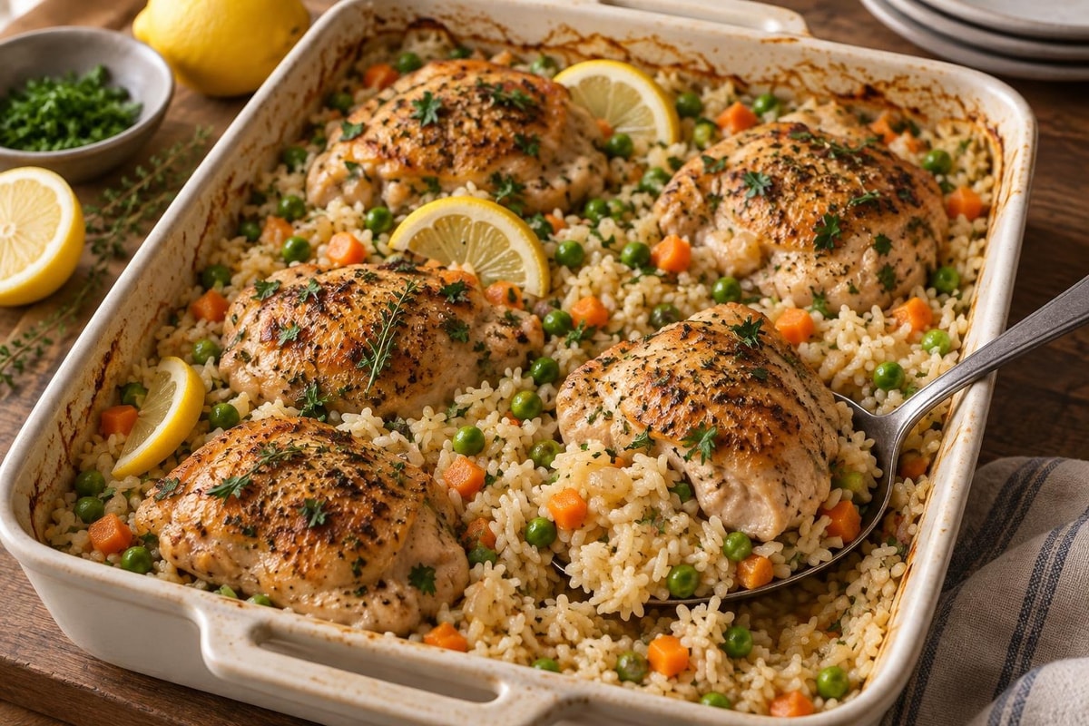 Herb Chicken Rice Pilaf Tray recipe from Sage & Millet Kitchen