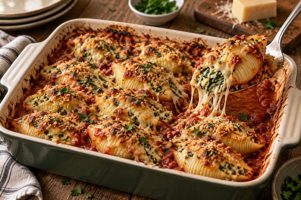 Stretch Stuffed Pasta Shell Ricotta Spinach Stretch Stuffed Pasta Shell Ricotta Spinach recipe from Pantry Ledger Kitchen