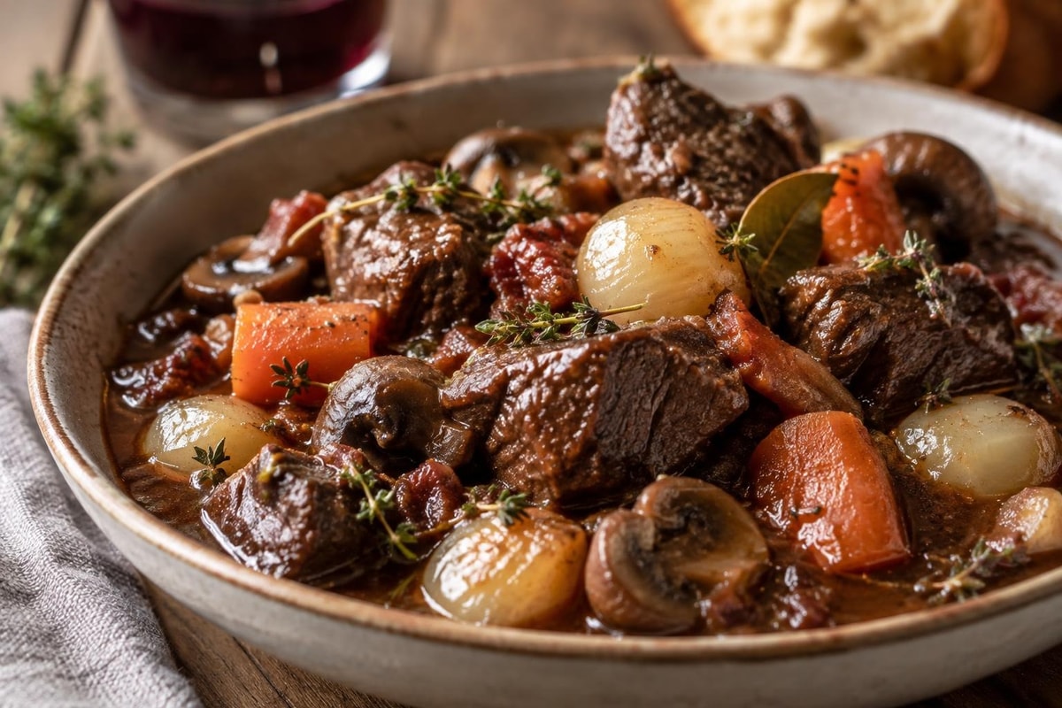 Beef Bourguignon recipe from Simone's Protein Plate