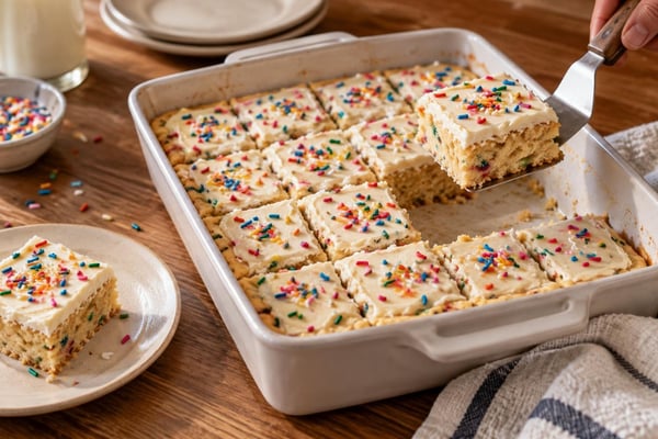 Sugar Cookie Bars recipe from Hearthday Table