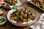 Tray Teriyaki Tempeh Broccoli Boxes recipe from Sunday Box Kitchen