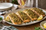 Herb Pistachio Crusted Salmon recipe from Harbor Spoon Kitchen