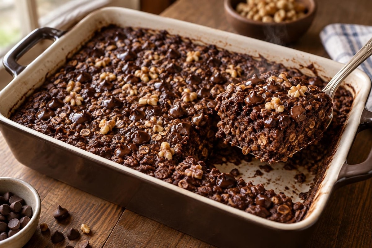 Brownie Baked Oatmeal Brownie Baked Oatmeal recipe from Sunrise & Crumb