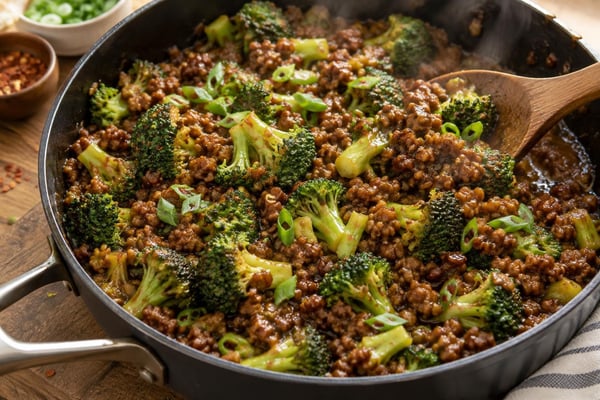 Ground Beef and Broccoli recipe from The Verdant Spoon