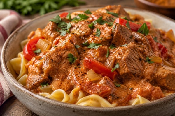 Homestyle Hungarian Pork Paprikash Homestyle Hungarian Pork Paprikash recipe from Heritage Fork Suppers