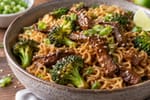 One Pan Beef and Broccoli Ramen recipe from The Verdant Spoon