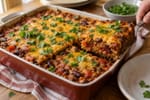 Crowd Feed Kidney Bean Chili Bake recipe from Pantry Ledger Kitchen