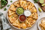 Crowd-Pleasing Cheese Quesadilla Dippers Tray recipe from Little Fork Academy