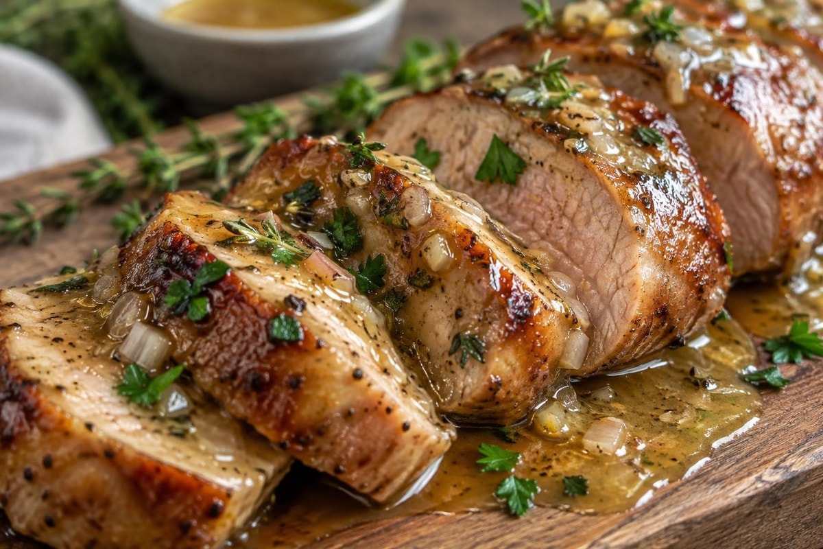 Hand-Cut White Balsamic Glazed Pork Tenderloin Hand-Cut White Balsamic Glazed Pork Tenderloin recipe from Copper Ladle Studio