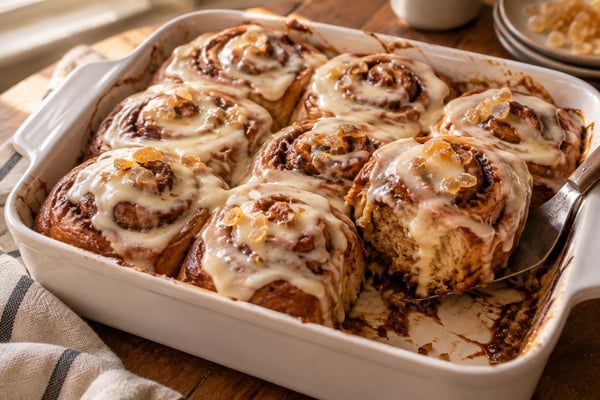 Soft Gingerbread Cinnamon Rolls recipe from Sunrise & Crumb