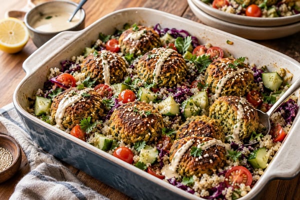 Market Crispy Baked Falafel Bowls Market Crispy Baked Falafel Bowls recipe from Bright Balance Kitchen