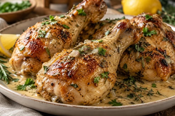 Herb Roasted Chicken Drumsticks recipe from Clear Brook Kitchen