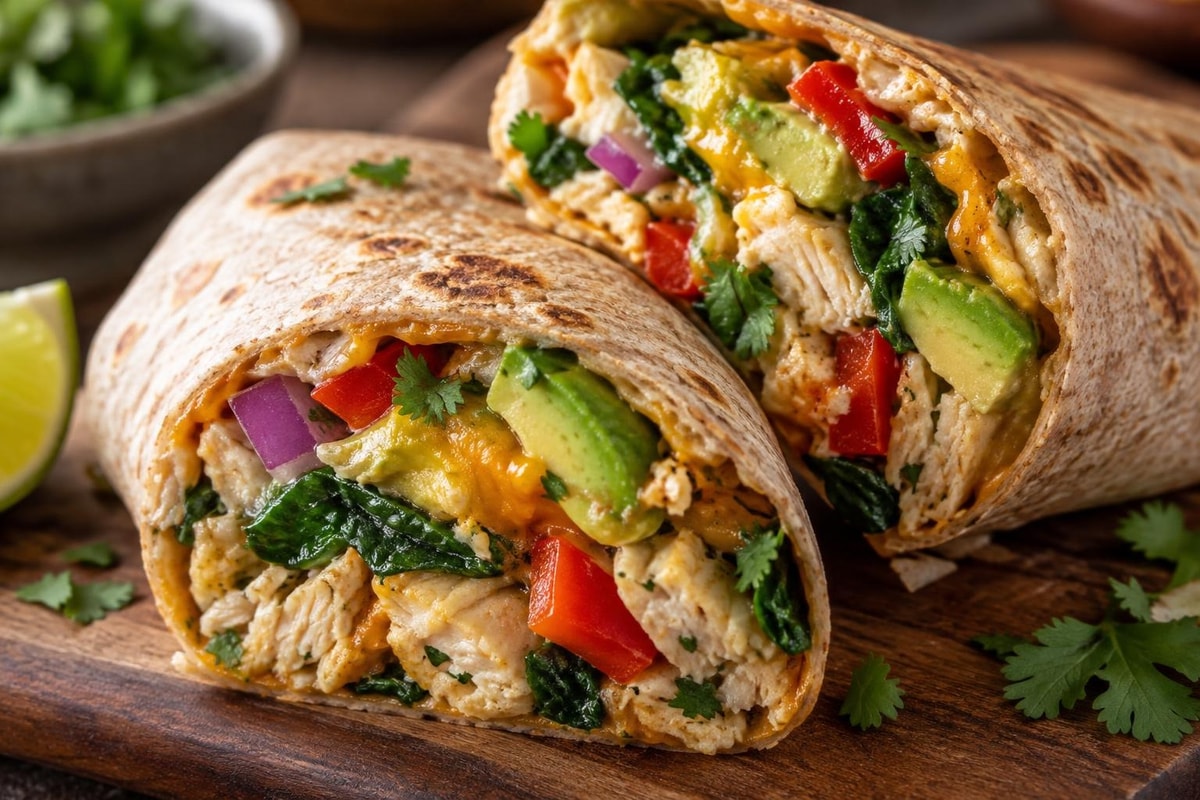 Grilled Egg White Veggie Scramble Wraps recipe from Macro Plate Co.
