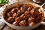 Homemade BBQ Meatballs recipe from Hearthday Table