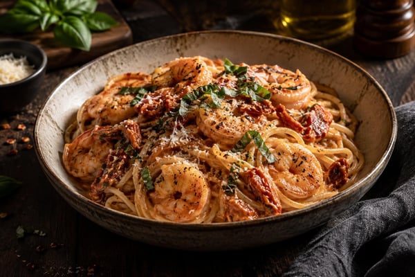 Marry Me Shrimp Pasta recipe from Thrifty Thyme