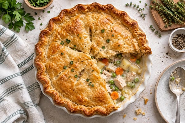 Hearty Classic Chicken Pot Pie Hearty Classic Chicken Pot Pie recipe from Heritage Fork Suppers