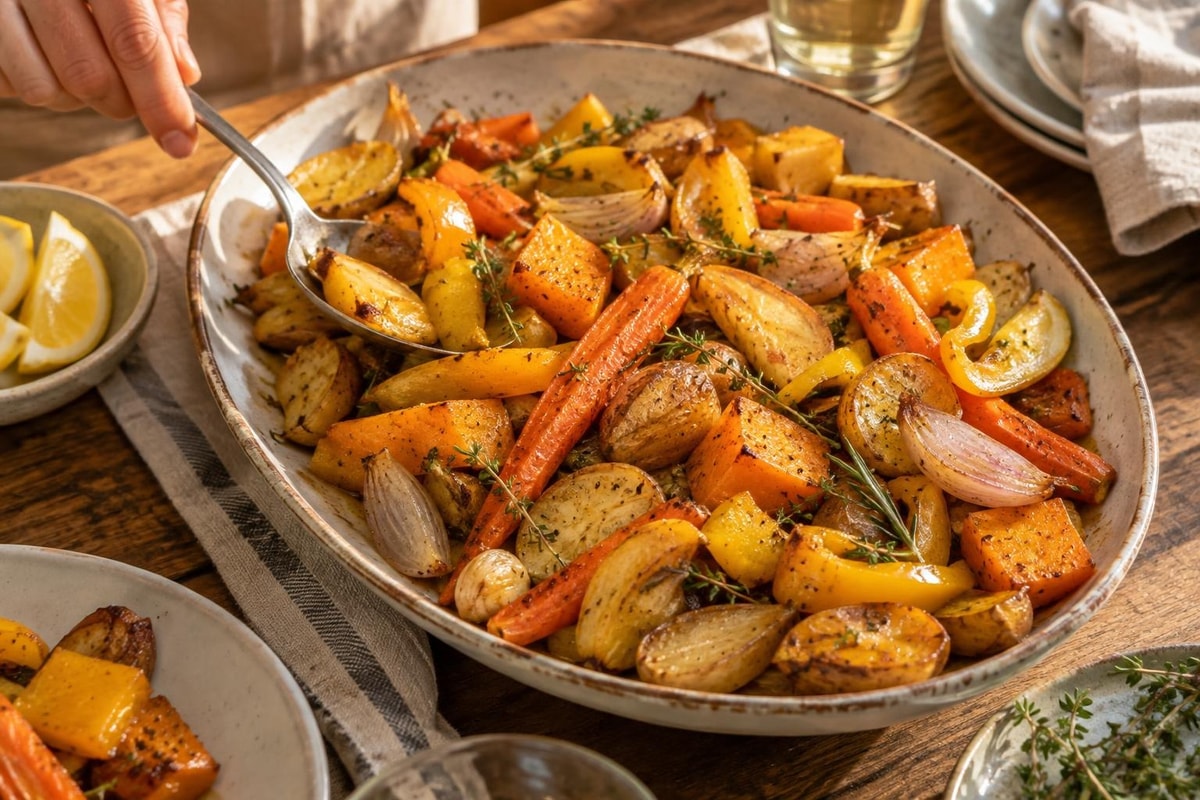 Golden Hour Roasted Vegetables Golden Hour Roasted Vegetables recipe from The Verdant Spoon
