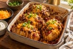 Golden Chili Cheese Baked Potato Bar recipe from Heritage Fork Suppers