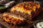 Loaded Mashed Potato Meatloaf recipe from Thrifty Thyme