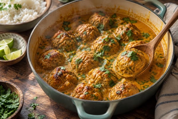 One-Pot Coconut Curry Meatballs One-Pot Coconut Curry Meatballs recipe from Crossroads Kitchen