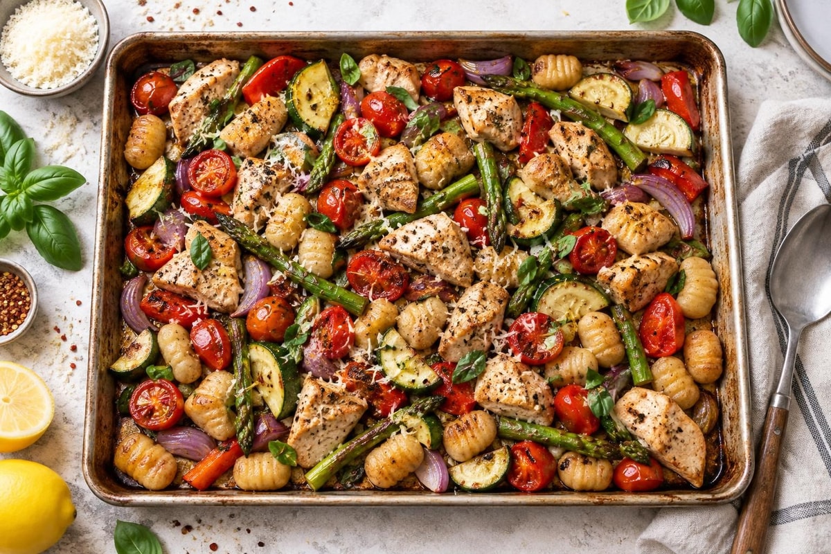 Market Sheet-Pan Gnocchi Primavera Tray Market Sheet-Pan Gnocchi Primavera Tray recipe from Bright Balance Kitchen