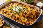 Walking Taco Casserole with Tortilla Chip recipe from The Frosted Fork