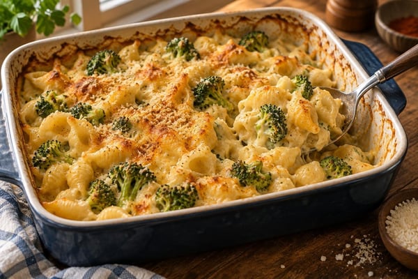 Mild Cheesy Broccoli Pasta Shells recipe from Little Fork Academy
