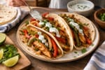 Seared Chicken Fajitas with Greek Yogurt Crema recipe from Macro Plate Co.