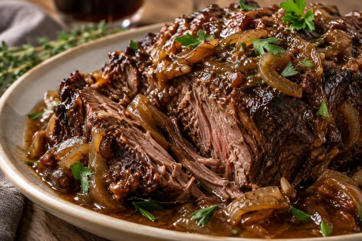 French Onion Pot Roast with Fresh Herbs French Onion Pot Roast with Fresh Herbs recipe from Ember Pot