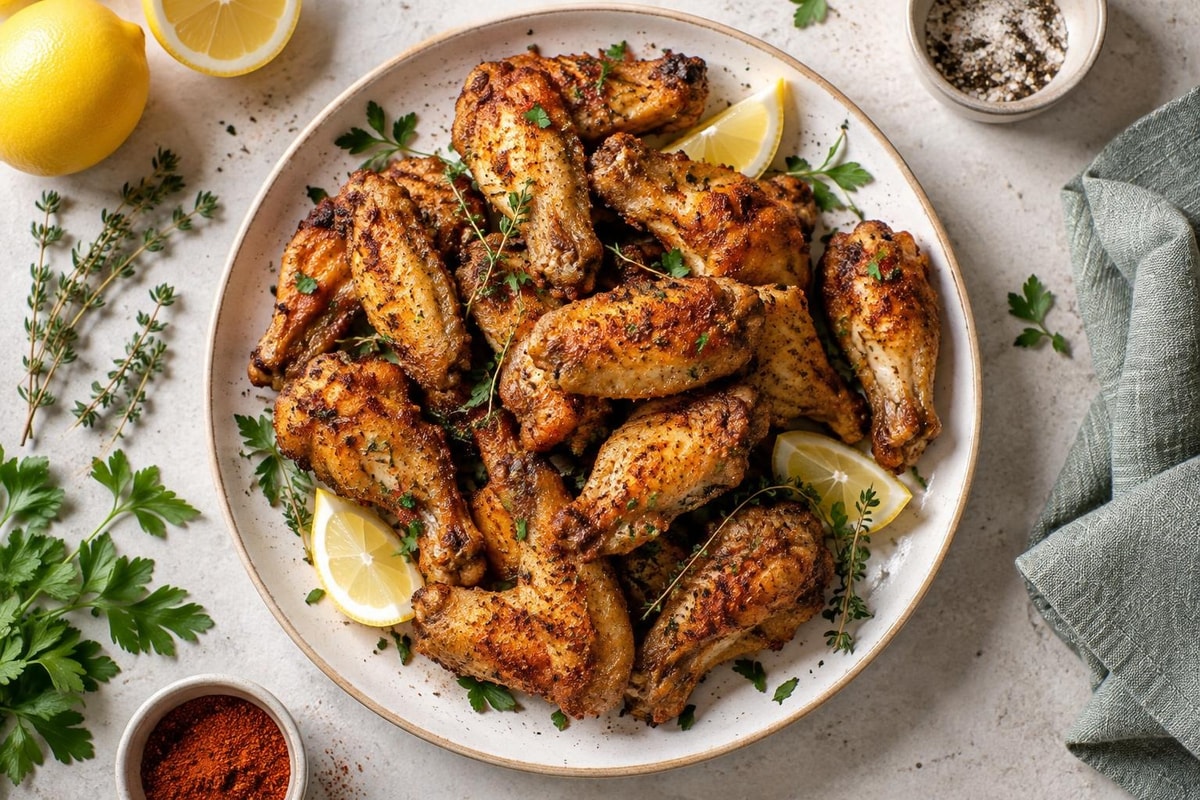 Crispy Baked Chicken Wings with Fresh Herbs Crispy Baked Chicken Wings with Fresh Herbs recipe from Pebble Plate Kids