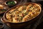 Chicken Alfredo Stuffed Shells recipe from Hearthday Table