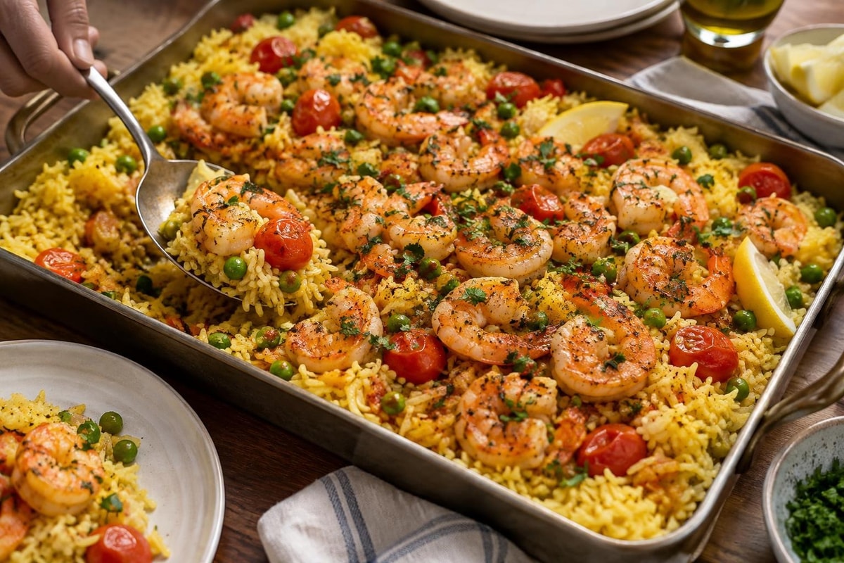 Garlic Shrimp Saffron Rice Tray Garlic Shrimp Saffron Rice Tray recipe from Crescent & Sumac Kitchen